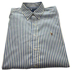 Ralph Lauren Flesh Pony Mens Shirt 16 Striped Button Yarmouth 33 Long Sleeve XL